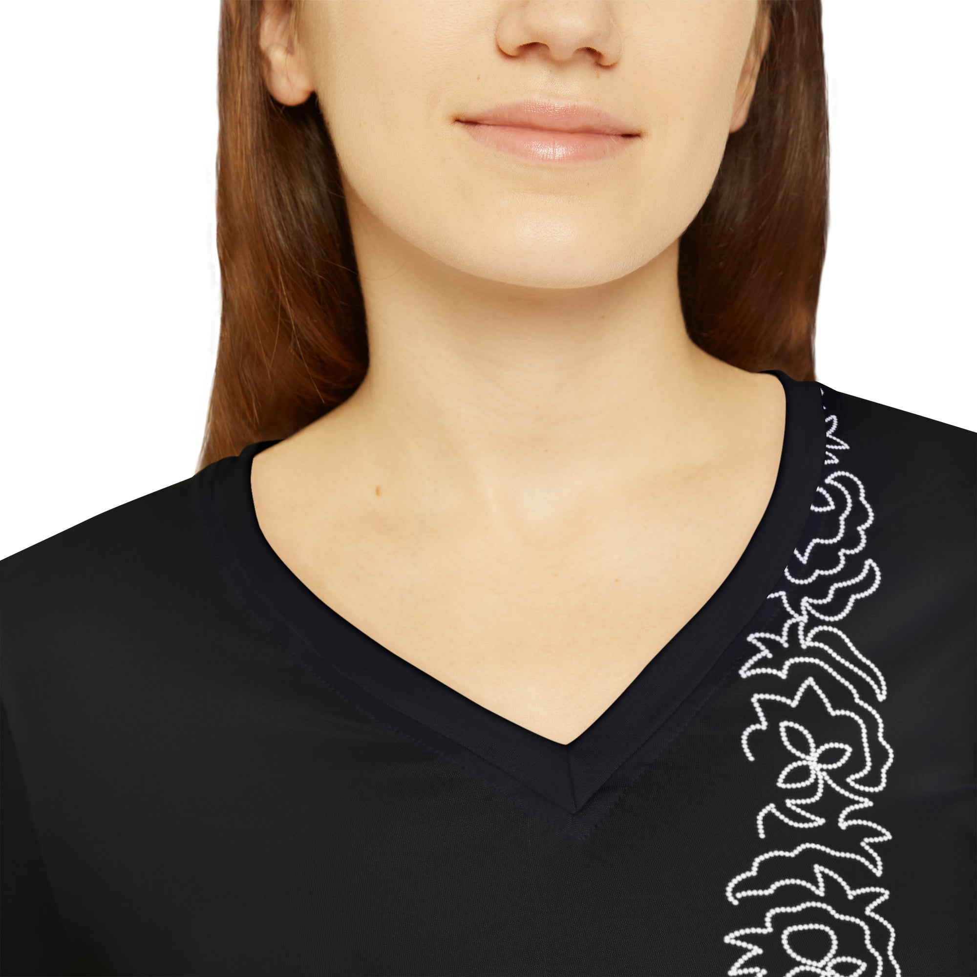 Tłı̨chǫ Heritage Women's Long Sleeve V-neck Shirt