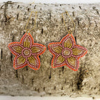 coral beaded flower