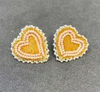 Pink heart stud