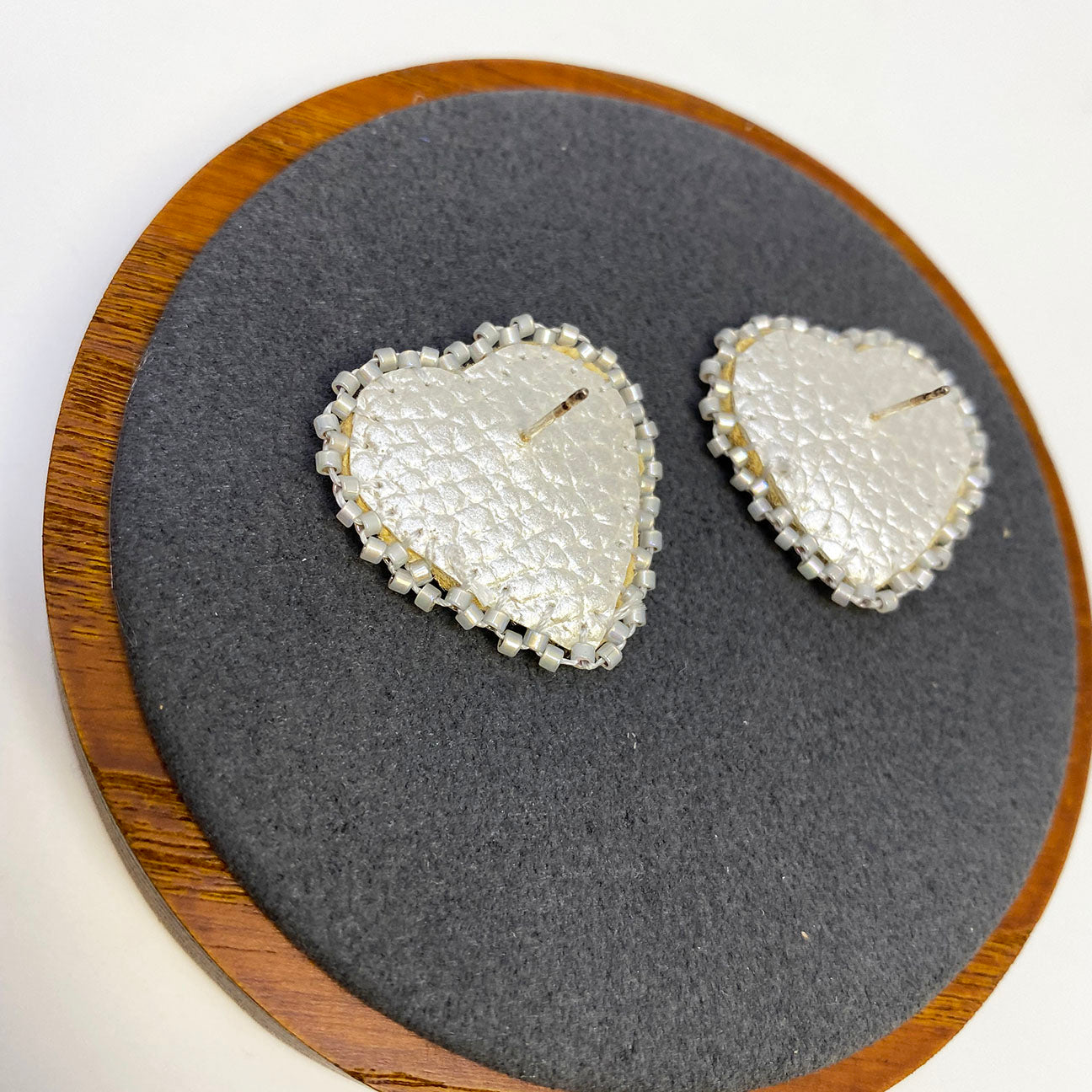 Pink heart stud