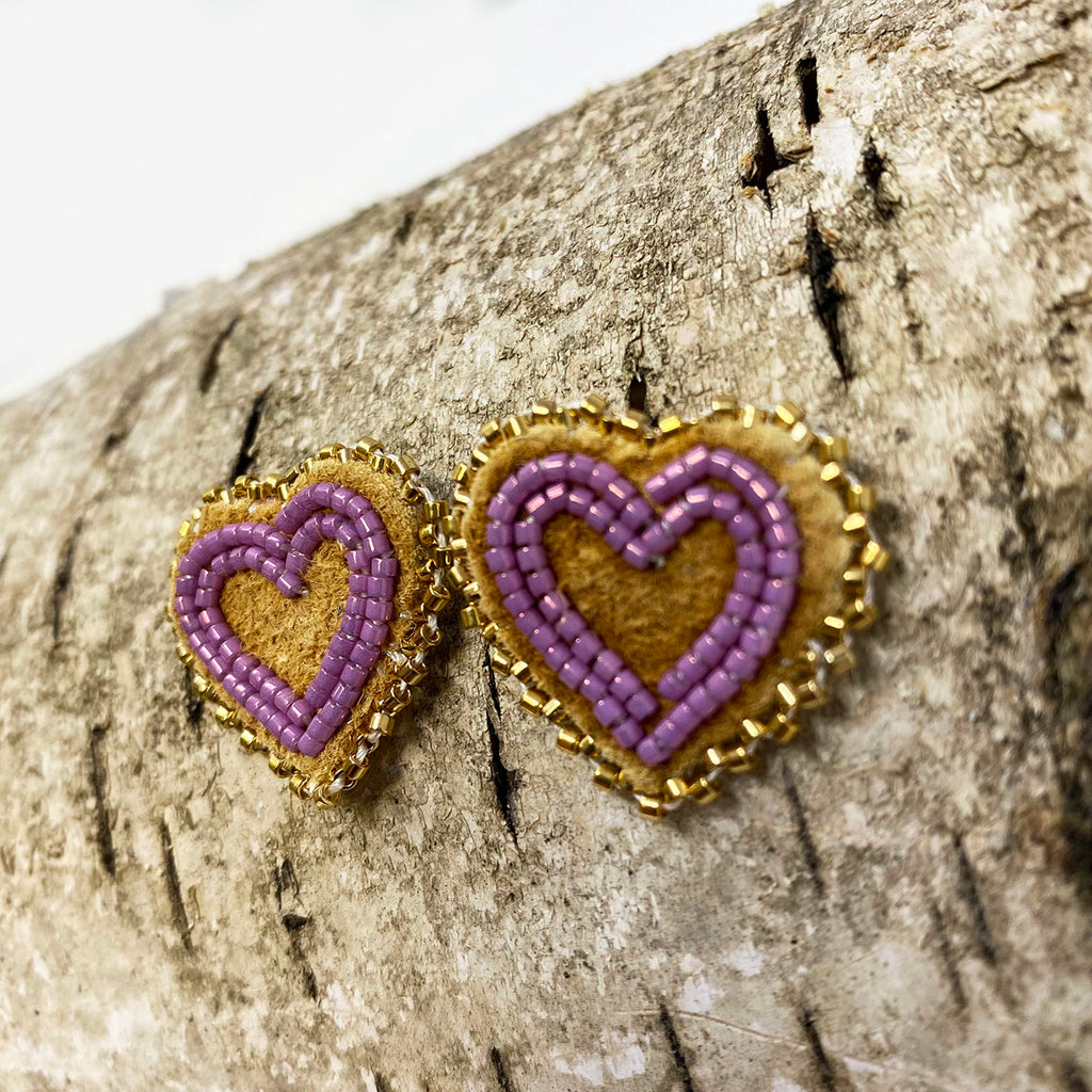 Purple heart stud