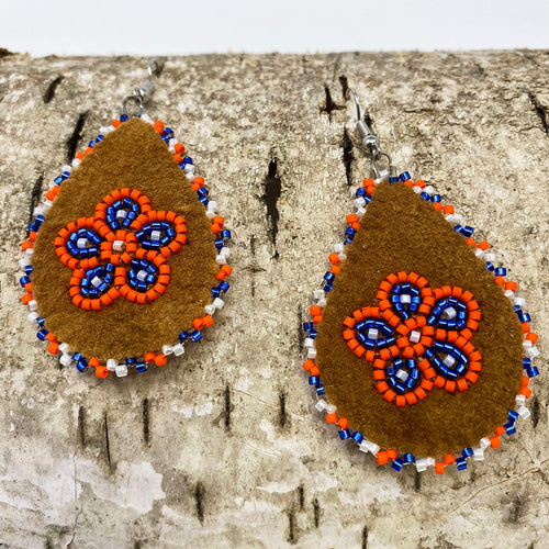 Beaded Earrings On Moosehide
