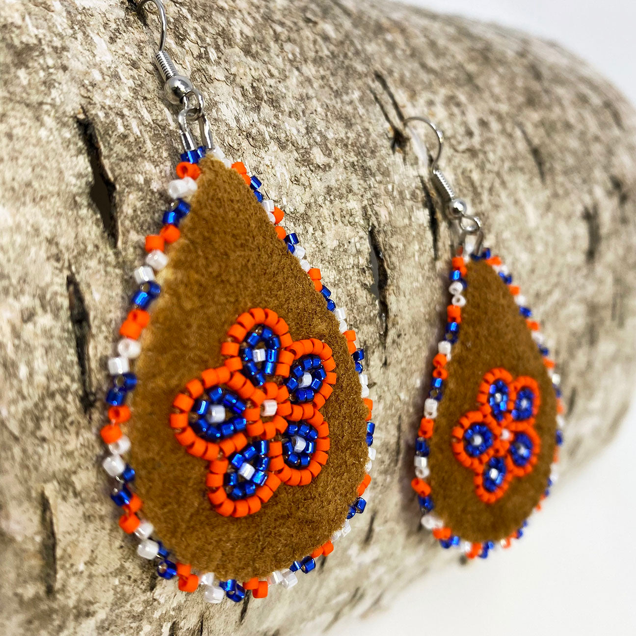Beaded Earrings On Moosehide
