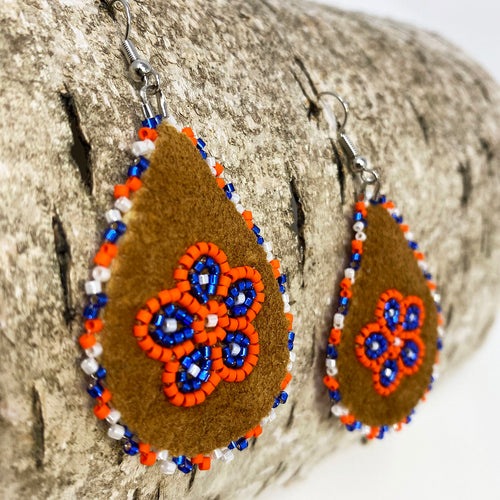Beaded Earrings On Moosehide
