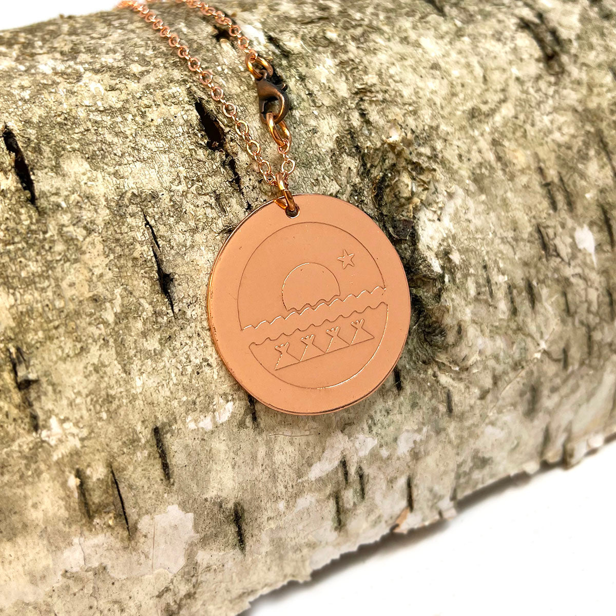 Circle Tłı̨chǫ Flag Necklace