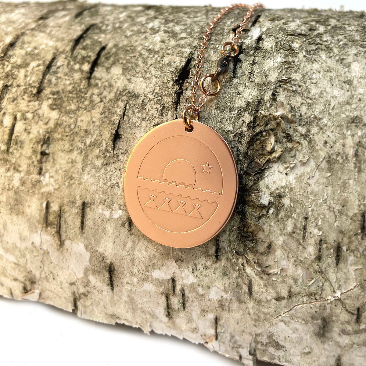 Circle Tłı̨chǫ Flag Necklace